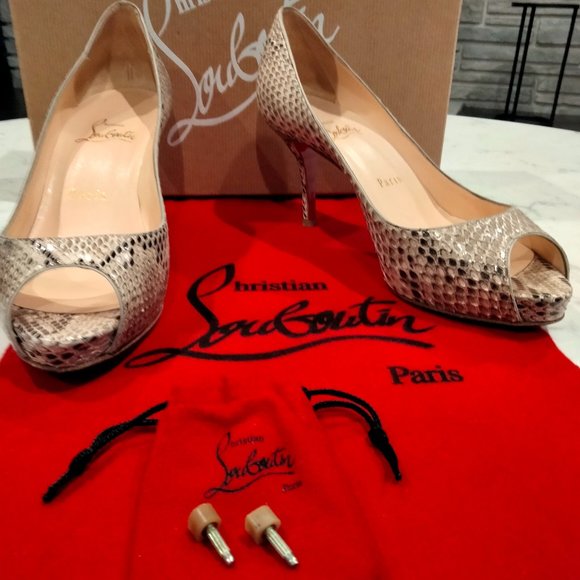 CHRISTIAN LOUBOUTIN MATER CLAUDE 85 PYTHON LUCIDO - Picture 1 of 14